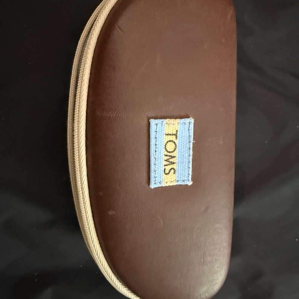 TOMS Brown Toiletry Bag with Cream Accents